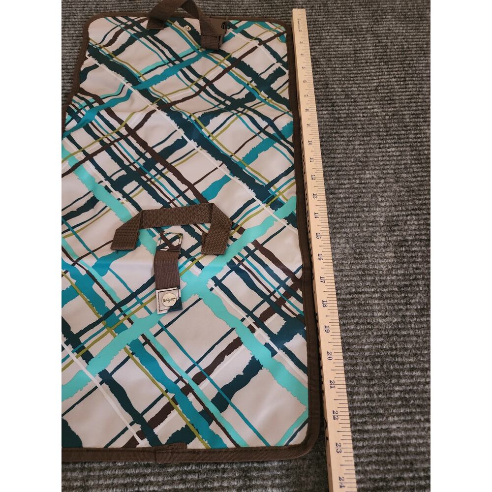 Thirty-One Sea Plaid Uptown Jewelry Bag Travel Cosmetic 12-Pocket Organizer - Picture 5 of 6